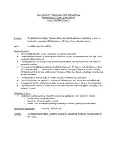 Policies and Procedures for High School scholarship application