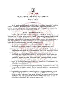SGA Code of Ethics - Concord University Student Government