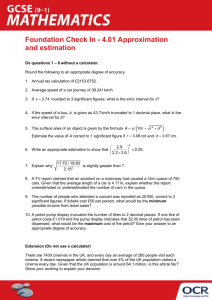 Foundation Check In - 4.01 Approximation and estimation