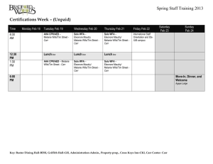 Staff Training Instructor schedule