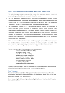 Papua New Guinea Road Assessment Additional Information