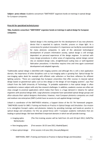 Subject : press release: Academic consortium “SMETHODS