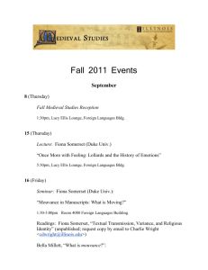 Fall 2011 - Medieval Studies - University of Illinois at Urbana