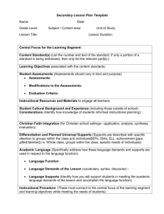 Secondary Lesson Plan Long Form 2015