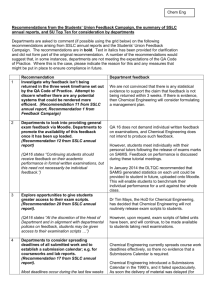 Chem Eng Recommendations from the Students` Union Feedback