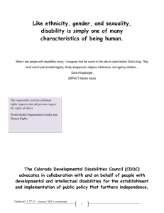 Sexuality Policy II - Colorado Developmental Disabilities Council