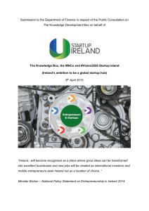 Startup Ireland Knowledge Development Box submission to the