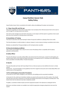 Casey Panthers Soccer Club Safety Policy