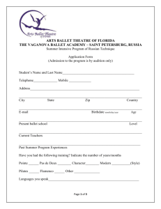 Registration Form English - Arts Ballet Theatre of Florida