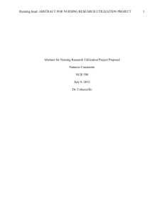 Abstract for Nursing Research Utilization Project Proposal