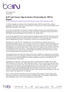beIN and Turner Sign Exclusive Partnership for MENA Region