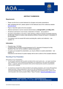 AOA ASM 2015 ABSTRACT SUBMISSION Requirements Please
