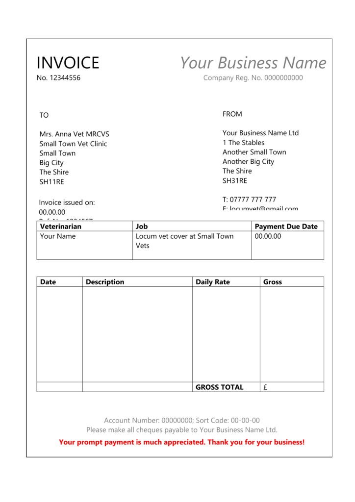 Veterinary Invoice Template – CC Alcala Norte