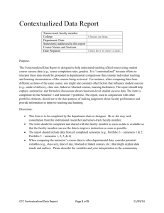 Contextualized Data Report Tenure-track faculty member College