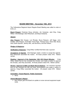 BOARD MEETING – November 19th, 2014