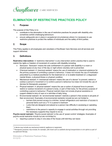 Elimination of Restrictive Practices Policy