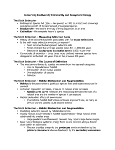 Conservation and Ecosystem Notes