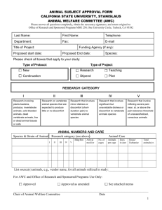 animal subject approval form - California State University Stanislaus