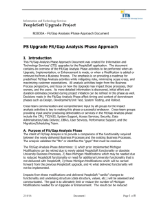 PS Upgrade Fit/Gap Analysis Phase Approach