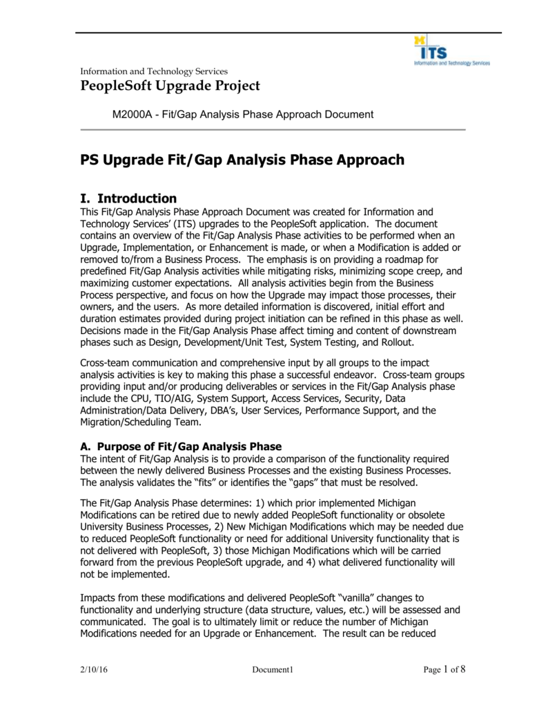 Ps Upgrade Fit Gap Analysis Phase Approach