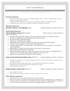 Resume - 12Stone Church Residency Program