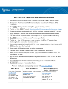 printed checklist - ARTC