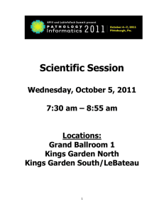 Wednesday, October 5, 2011 Session #2