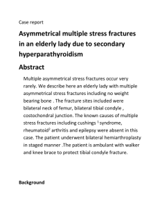 Asymmetrical multiple stress fractures in an elderly lady due