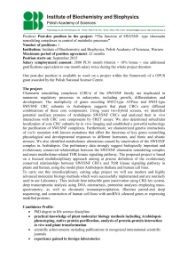 Position: Post-doc position in the project: “The function of SWI/SNF