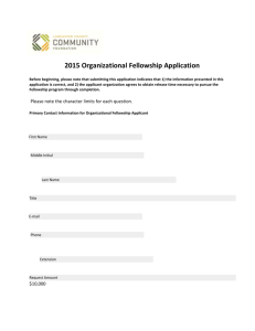 2015 Organizational Fellowship Application