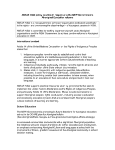 Policy position in response to Aboriginal education