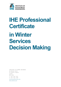 IHE Professional Certificate - The Institute of Highway Engineers