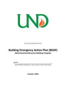 Building Emergency Action Plan (BEAP) for Admin & Classrooms