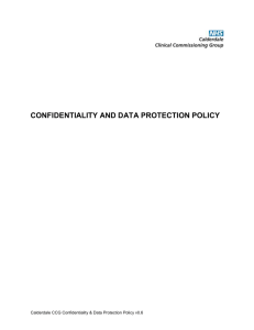 Confidentiality and Data Protection Policy