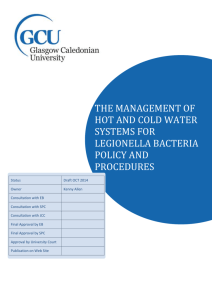 Legionella Policy - Glasgow Caledonian University