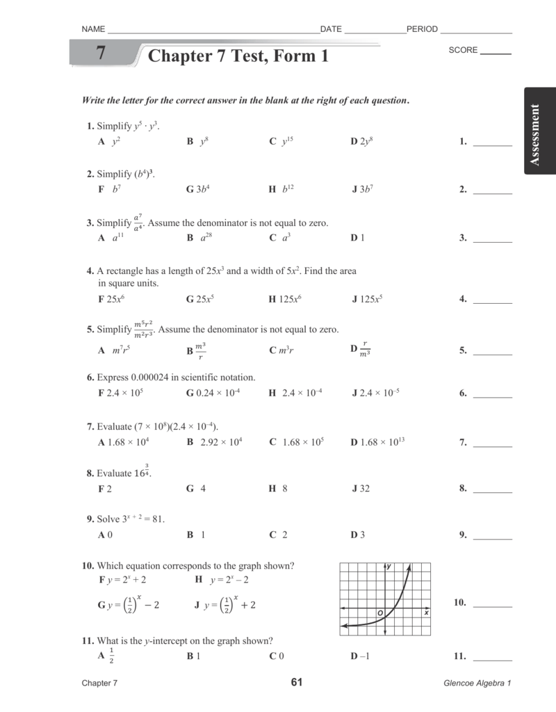 Chapter 2 Test Form 1 Answer Key Algebra 2