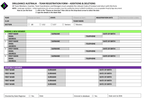 drilldance australia - team registration form – additions & deletions