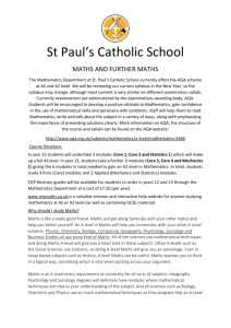 Maths and Further Maths - St. Paul`s Catholic School
