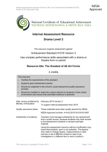Level 2 Drama internal assessment resource