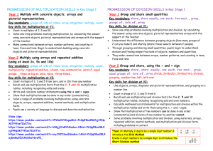 Progression of multiplication skills Key Stage 1