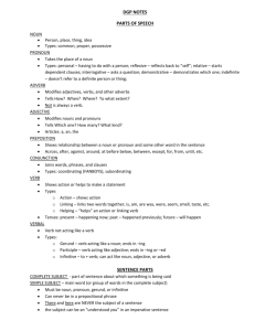 Parts of speech notes