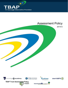 The Bridge Academy Assessment Policy