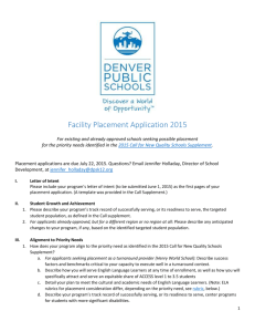 Facility Placement Application 2015
