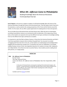 When Mr. Jefferson Came to Philadelphia