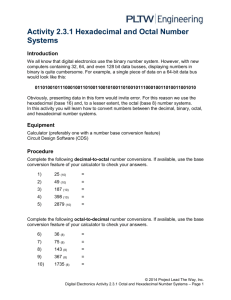 2.3.1.A Hexadecimal Number Systems