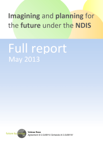 Imagining and planning for the future under the NDIS