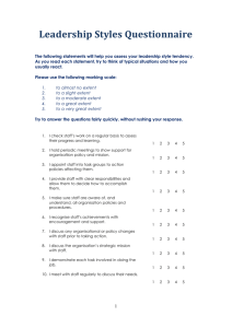 Leadership Styles Questionnaire 2013