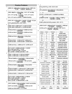 Practice Problems 1. .0250 L Sr..x .800 mol Sr..x1 mol Cu..x1 L Cu