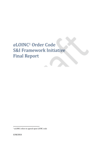 aLOINC Order Code S&I Initiative