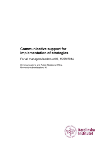 Communicative support for implementation of